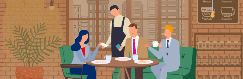カフェでの会話シーン