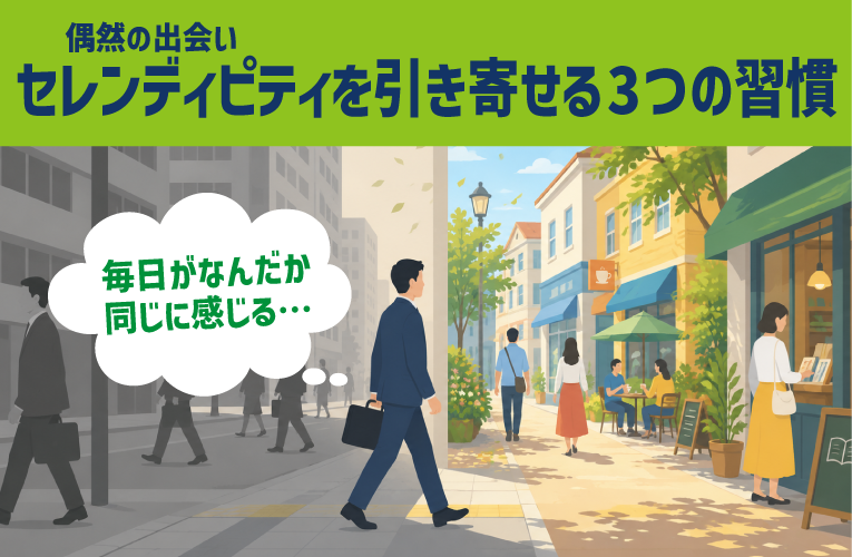 「毎日がなんだか同じに感じる」——セレンディピティ（偶然の出会い）を引き寄せる3つの習慣